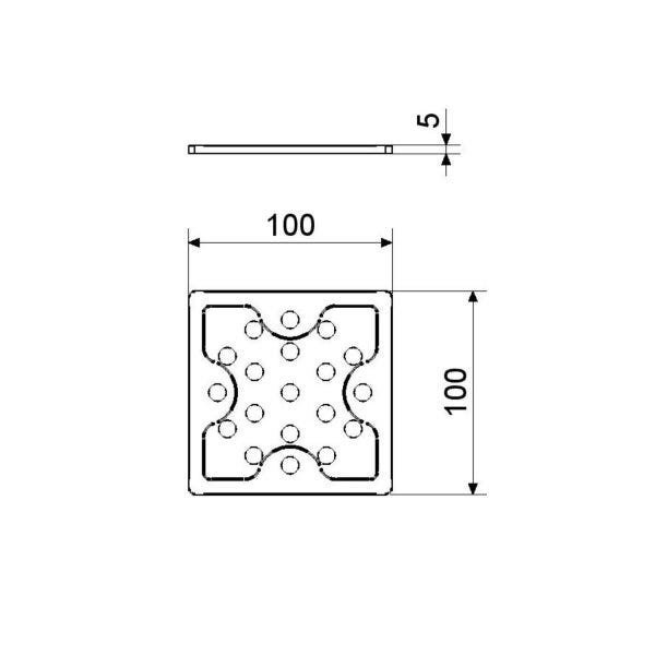 Grelha Inox Quadrada 1810 C 10cm - 2