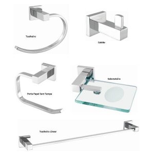 Kit Acessórios para Banheiro com 5 Peças Athena 500 C 34