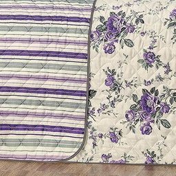 Cobre Leito King Dupla Face Estampado 3 Peças Topázio - Bouquet Lilás - 3