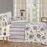 Cobre Leito King Dupla Face Estampado 3 Peças Topázio - Bouquet Lilás - 1