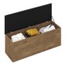 Calçadeira Bau Megh para Cama Box de Casal Castanho Suede Preto - 3