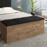Calçadeira Bau Megh para Cama Box de Casal Castanho Suede Preto - 2