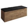 Calçadeira Bau Megh para Cama Box de Casal Castanho Suede Preto - 1