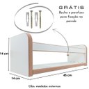 Ver imagem 3 de Kit 3 Prateleiras Estante Porta Livros Objetos Branca 45cm