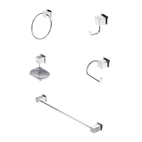 Kit Acessórios para Banheiro com 5 Peças Home Meber Metais