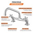 Ver imagem 5 de Torneira com Misturador de Cozinha para Mesa 3002 C 21 Ba Supernova Meber Metais Cromado