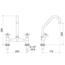 Ver imagem 2 de Torneira com Misturador de Cozinha para Mesa 3002 C 21 BA Supernova Meber Metais