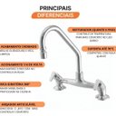 Ver imagem 5 de Torneira com Misturador de Cozinha para Mesa 3006 C 18 1/4V AA Uni Meber Metais Cromado