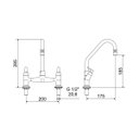 Ver imagem 4 de Torneira com Misturador de Cozinha para Mesa 3006 C 18 1/4V AA Uni Meber Metais Cromado