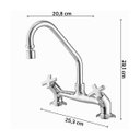 Ver imagem 3 de Torneira com Misturador de Cozinha para Mesa 3006 C 22 1/4V Ba AA Nya Meber Metais Cromado
