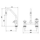 Ver imagem 4 de Torneira com Misturador de Cozinha para Mesa 3006 C 22 1/4V Ba AA Nya Meber Metais Cromado