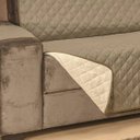 Ver imagem 2 de Protetor de Sofá Dupla Face Padrão 2 Lugares Microfibra - Cáqui/Palha