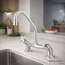 Ver imagem 2 de Torneira com Misturador de Cozinha para Mesa 3006 C 28 Ba AA Omega Meber Metais Cromado