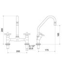 Ver imagem 2 de Torneira com Misturador de Cozinha para Mesa 3006 C 28 BA AA Omega Meber Metais