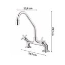 Ver imagem 3 de Torneira com Misturador de Cozinha para Mesa 3006 C 28 Ba AA Omega Meber Metais Cromado