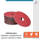 Ver imagem 3 de Jogo de 10 Disco de Lixa Abrasivo 4.1/2" Aço Inox Metal Alumínio Grão 80