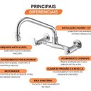 Ver imagem 5 de Misturador de Cozinha Parede 3003 C 18 1/4V BA Uni Meber Metais