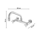 Ver imagem 3 de Torneira com Misturador de Cozinha Parede 3003 C 22 1/4V Ba AA Nya Meber Metais Cromado