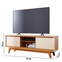 Ver imagem 3 de Rack Tv 65 Pol 164cm Bancada para Sala Mylan M20 - D'Rossi Cor Cinamomo e Off White
