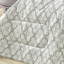 Edredom Solteiro Malha Estampado Dupla Face 1 Peça Top Line - Arabesco Verde - 2