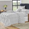 Cobre Leito Queen Size Bordado Percal 200 Fios 3 Peças Fiori - Cinza - 1