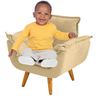 Cadeirinha Estofada Opalinha Infantil Tecido Suede Bege Kimi Design - 1