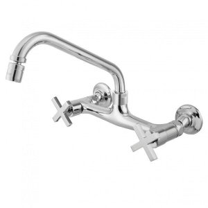 Torneira com Misturador de Cozinha Parede 3005 C 28 BA AA Omega Meber Metais
