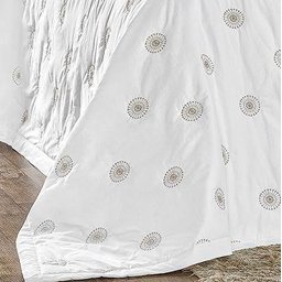 Cobre Leito Queen Bordado Percal 200 Fios Fascínio 3 Peças - Branco - BRANCO - 2