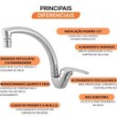 Ver imagem 5 de Misturador Monocomando para Cozinha de Mesa 7001 C 55 AA Cromado Meber Metais