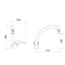 Ver imagem 4 de Misturador Monocomando para Cozinha de Mesa 7001 C 55 AA Cromado Meber Metais