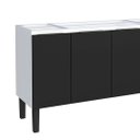Ver imagem 3 de Gabinete de Cozinha 144 cm Armário Aço 3 Portas e 3 Gavetas:Preto