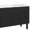 Ver imagem 5 de Gabinete de Cozinha 144 cm Armário Aço 3 Portas e 3 Gavetas:Preto