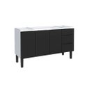 Ver imagem 1 de Gabinete de Cozinha 144 cm Armário Aço 3 Portas e 3 Gavetas:Preto
