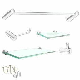 Acessórios de banheiro 1 Kit Luxo Slim 5 peças - Verde - 2 Acessórios de banheiro 1 Kit Luxo Slim 5 peças - Verde - 2