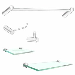 Acessórios de banheiro 1 Kit Luxo Slim 5 peças - Verde - 1 Acessórios de banheiro 1 Kit Luxo Slim 5 peças - Verde - 1