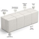 Ver imagem 6 de Kit Cabeceira Cama Box Casal 140cm com Calçadeira Roma W01 Linho Champagne - Lyam