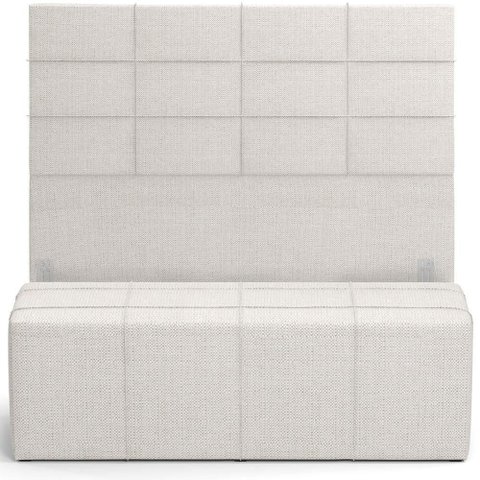 Kit Cabeceira Cama Box Casal 140cm com Calçadeira Roma W01 Linho Champagne - Lyam