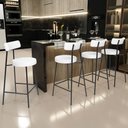 Ver imagem 2 de Kit 02 Banquetas Baixas para Cozinha Sala de Jantar Bar Bancada Milão L02 Facto Branco - lyam