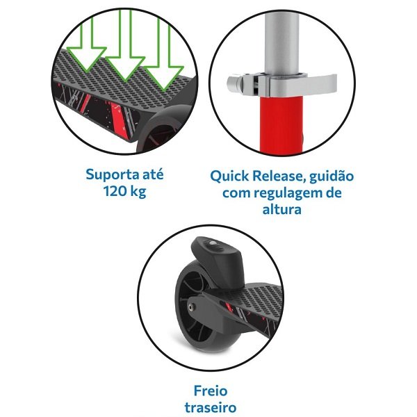 Skatenet Max Led Ajustavel Preto Bandeirante - 6