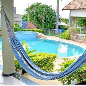 Rede de Dormir Solteiro Cinza Listrado 100% algodão