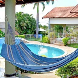 Rede de Dormir Solteiro Cinza Listrado 100% algodão - 4