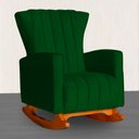 Ver imagem 2 de Poltrona Balanço c/ Puff Melinda Suede Verde