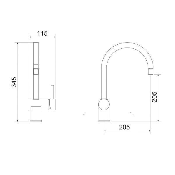 Misturador Monocomando para Cozinha de Mesa Gourmet 7004 C75 - 3