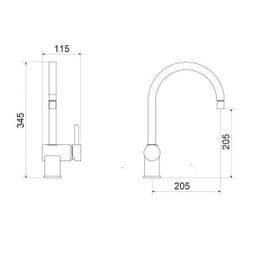 Misturador Monocomando para Cozinha de Mesa Gourmet 7004 C75 - 3