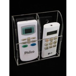 Porta Controle Remoto Acrilico Tv, Ar-Condicionado para 2 controle