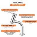 Ver imagem 5 de Torneira Monocomando para Banheiro de Mesa 2876 C 78 Cromado Meber Metais