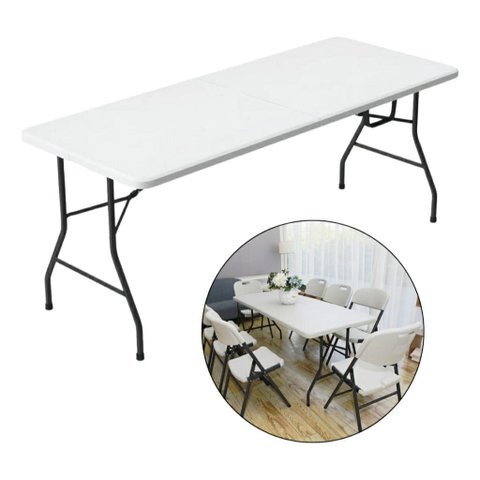 Mesa Dobrável Vira Maleta com Alça Portátil 1.80m