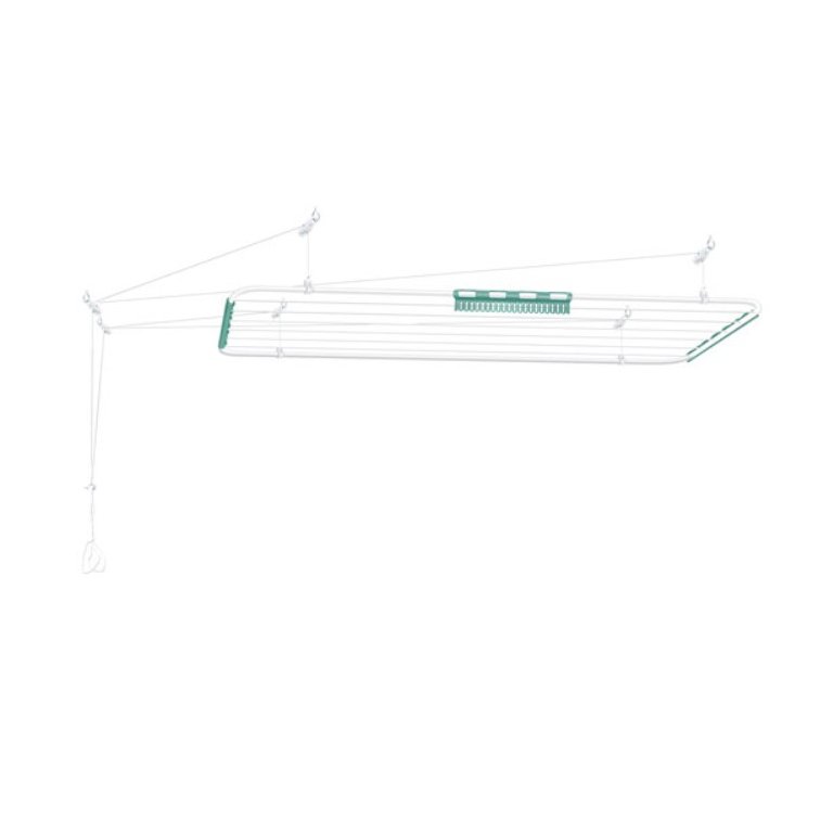 Varal para teto Mônaco de aço 120x56cm branco Secalux Varal para teto Mônaco de aço 120x56cm branco Secalux