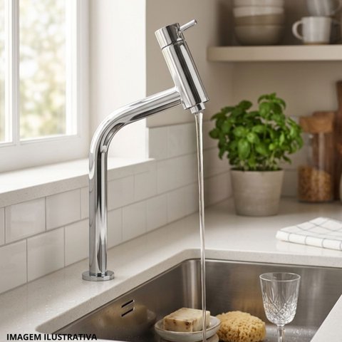Torneira Monocomando para Banheiro de Mesa 2877 C 78 Cromado Meber Metais