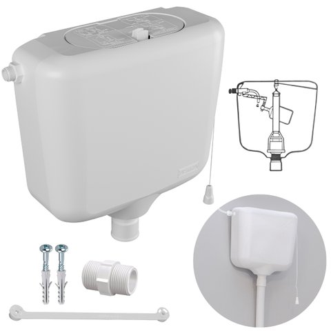 Caixa de Descarga Elevada de 6,8 à 9L Branca | Astra